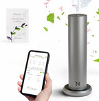 Dynamo Essential Oil Diffuser for Home with Fragrance Sample, App & Manual Control, Cold-Air Scent Diffusers for Home,Large Room, Hotel Scent Diffuser, 1000sq.ft. Titanium, Aroma Diffusers
