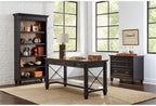 Martin Furniture Hartford Wood Lateral File with Locking Legal/Letter File Drawer Black