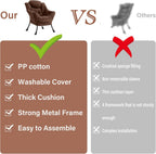 Furlide Lazy Chair for Living Room, Modern Accent Chairs with Armrests, Dark Brown Armchairs with Side Pocket, Cozy Lazy Sofa for Reading, Balcony, Bedroom, Dorm, Small Spaces