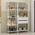 Madesa Kitchen Pantry Storage Rack with 2 Drawers and Open Shelves 51" L Multiuse Modular Cabinet for Kitchen Organization - White
