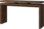 60" Antique Natural Farmhouse Console Table with Double Board Suspension Design, Versatile Buffet Sideboard, Retro Wooden Sofa Side Table for Entryway, Hallway and Living Room (Antique Brown-02)