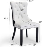 Dining Table and Dining Chair Set 23.6" Black Round Table&2 Leather Upholstered Wooden Legs Chairs for Kitchen Dining Room Small Space 3 Piece Dining Table and Chair Set(Black&White)