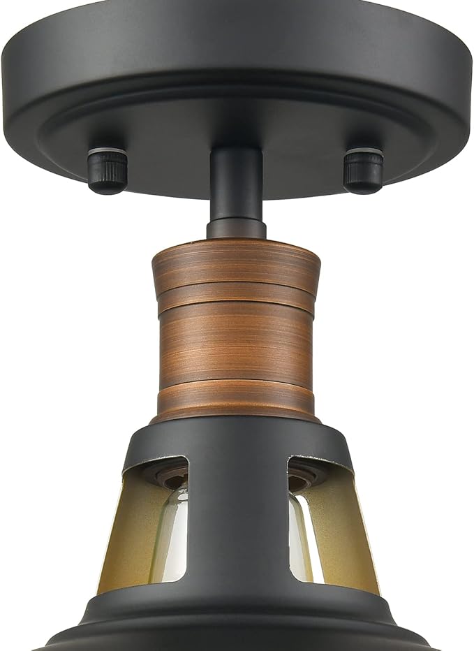 CLAXY Industrial Farmhouse Ceiling Light 1-Light Barn Ceiling Light Fixture Flush Mount for Bedroom Hallway Porch