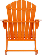 WestinTrends Dylan Outdoor Patio Poly Plastic Adirondack Rocking Chair, Orange