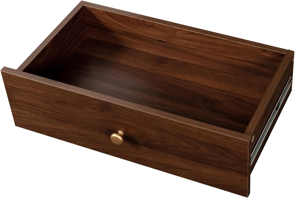 Black Farmhouse Kitchen Pantry Hutch, Storage Cabinet with Drawers, Freestanding Buffet Sideboard Coffee Bar (Walnut)
