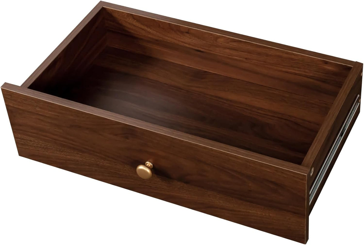 Black Farmhouse Kitchen Pantry Hutch, Storage Cabinet with Drawers, Freestanding Buffet Sideboard Coffee Bar (Walnut)