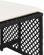 Garden Stool Set of 4 Black 14.2 in