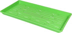 SUNPACK 10" x 20" Heavy Duty Shallow Plastic Seed Starting Tray, Green, 1" - Lined with Drainage Holes for Excess Water and Aeration, Ideal for Greenhouses or Indoor Gardening
