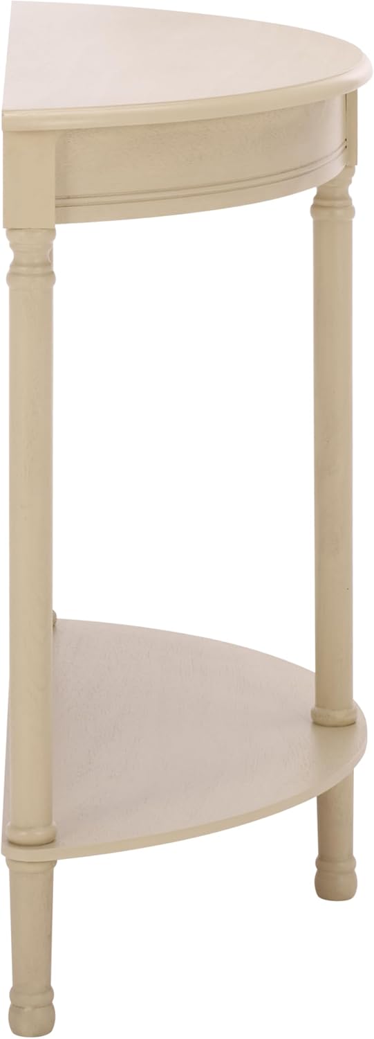 SAFAVIEH Furniture - Tinsley Half-Round Console Table - Sand - Solid Wood - Farmhouse Demilune Design - Ideal for Entryway, Hallway, Living Room, 28" W x 11.75" D x 28" H (CNS5723E)