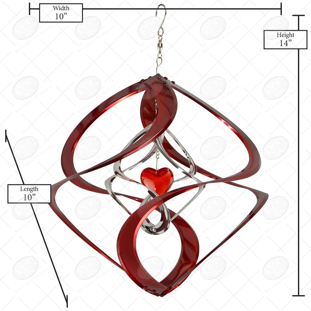 Red Carpet Studios The Original Helix Cosmix Wind Spinner, Double, Red Heart