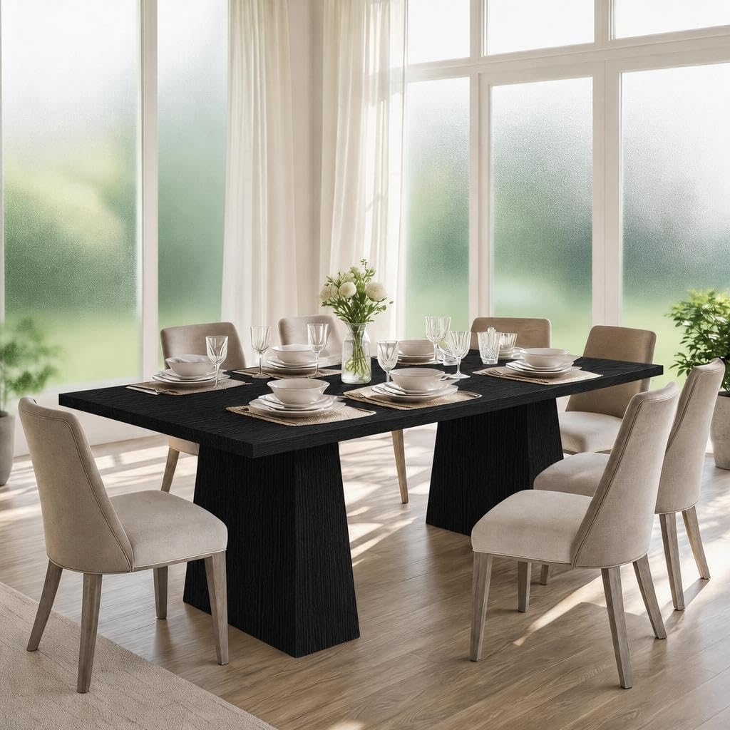 GAOMON Farmhouse Dining Table for 6-8 People, Farmhouse Dining Table, 71 in Long Kitchen Tables with Wooden Sturdy Legs, 6 ft Large Rectangular Counter for Dinner, Kitchen, Dining Room（Only Table）