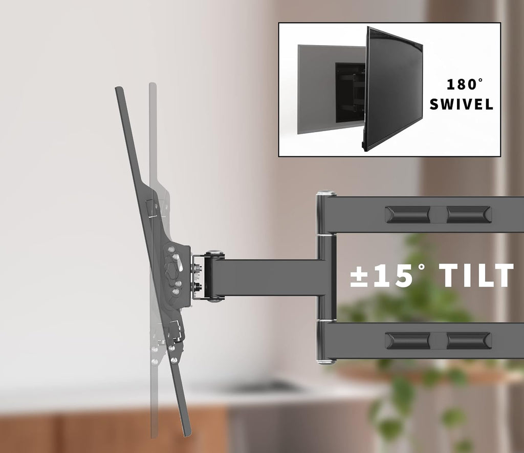 VIVO Recessed 50 to 75 inch LED LCD TV Wall Mount, Articulating Full Motion in-Wall TV Bracket for Flush Installation, Holds up to 110 lbs, Black, MOUNT-REC01