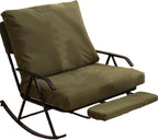 92cm Wide Double Rocking Chair,Featuring an Adjustable backrest and Retractable footrest, Suitable for Balconies, bedrooms, and Living Rooms Green