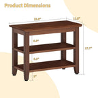 Wood Shoe Bench for Entryway,Bench with Shoe Rack,Storage Shoe Organizer for Hallway,Living Room,Bedroom (Brown, 23.62''W×11.81‘’D×17.71‘’H)