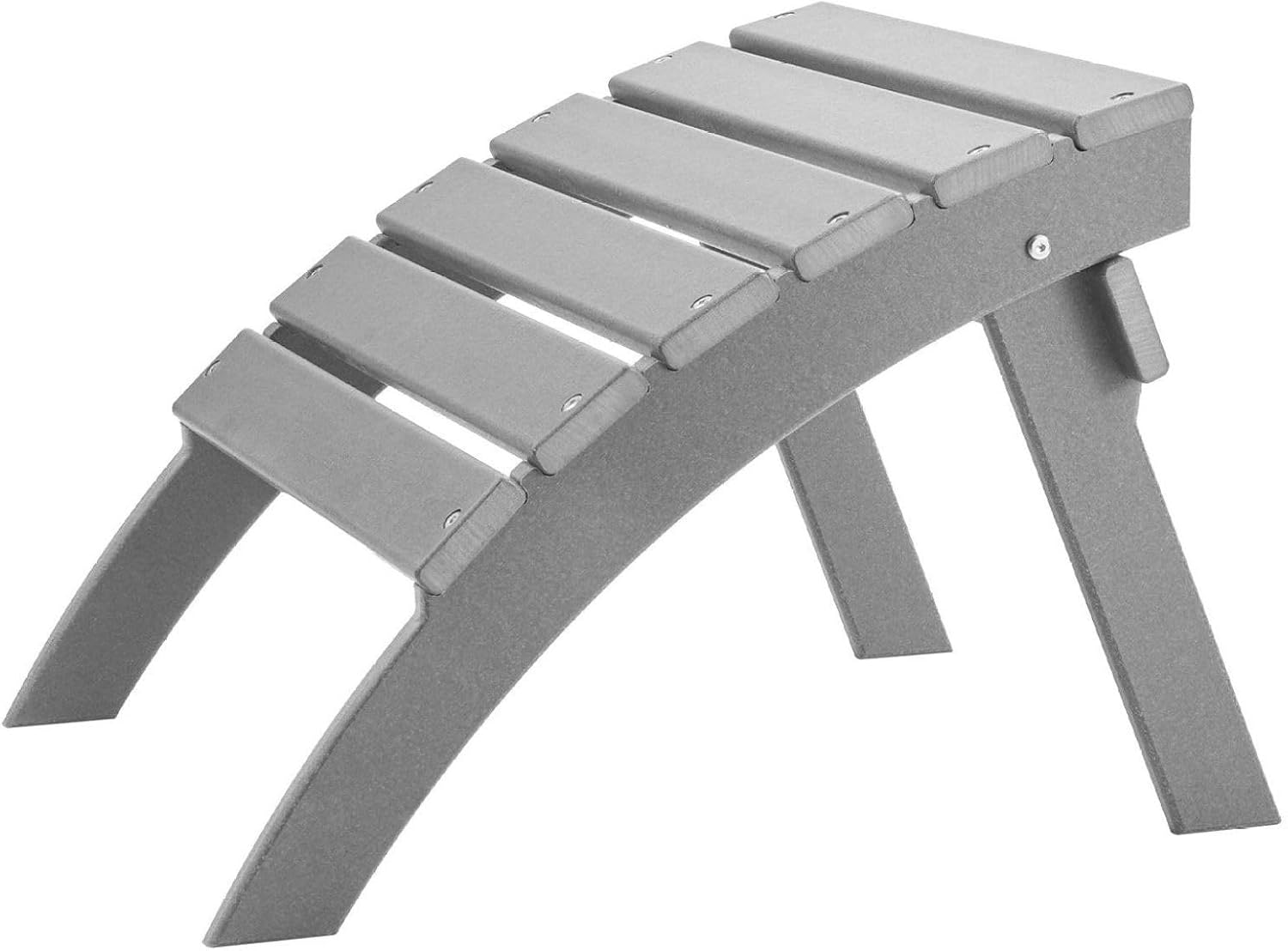 Adirondack Ottoman 21.5L x 18.9W x 14.8H Inch HDPE Folding Patio Footrest Gray
