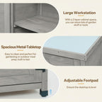 31" Weatherproof Small Storage Cabinet, Storage Cabinets with Premium Wood, Tool Cabinet with Magnetic Door for Patio & Garage, Gray