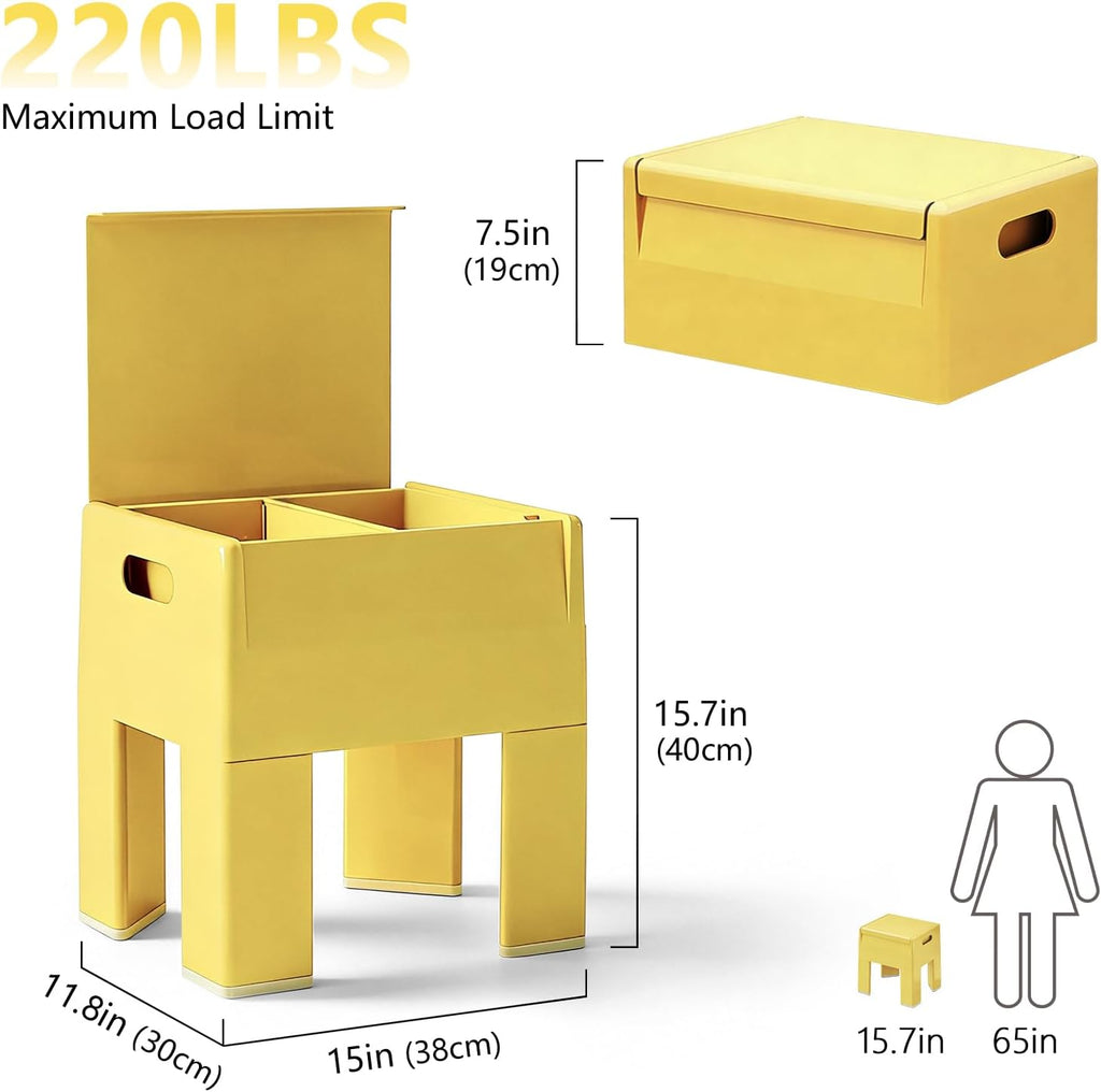 Colorful ABS Plastic Nightstand Detachable Storage Side Table Stool | Tool-Free Assembly, Eco-Friendly Plastic, Detachable Legs, 230 Lbs Load, Bedroom, Living Room, Bathroom, Outdoor & Pool Use