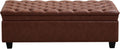 WUTUTUEE 50" Faux Leather Storage Ottoman Bench, Upholstered Rectangle End of Bed Storage Ottoman Tufted Living Room Bedroom Bench with Safety Hinge, Solid Wood Legs, Loads 500 lb(Brown)
