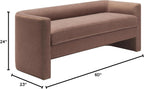 Livabliss Maryann Modern Bench, 24" H x 60" W x 23" D, Clear
