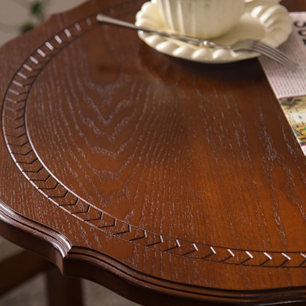 ENGENDER Couch Side Table Retro Wooden Round Table Coffee Furniture Sofa Side Dessert Narrow End