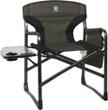 EVER ADVANCED Lightweight Aluminum Director Camping Chair, 350 lb Capacity | 19" Joint-Friendly Seat for Easy Standing with Side Table, Cup Holder & Storage, Ideal for Camping, Makeup Artists, Vendors