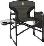 EVER ADVANCED Lightweight Aluminum Director Camping Chair, 350 lb Capacity | 19" Joint-Friendly Seat for Easy Standing with Side Table, Cup Holder & Storage, Ideal for Camping, Makeup Artists, Vendors
