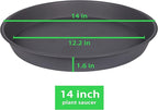 4 Pack of 13 14 inch Plant Saucer (12.2 Inch Base), Heavy Duty Plastic Plant Drip Trays 14" Round, Plant Trays for Indoors, Bird Bath Bowls, Plate for Planter 12-14" (14 inch, Cement Gray)