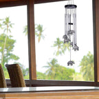 Outdoor Elephant Wind Chimes Indoor Decor - Pure Hand-Made Mobile Romantic Windcatcher 28" Elephant Wind Chime for Home, Xmas, Gift for Mom, Balcony, Patio, Garden Decoration(5 Tubes, 6 Elephants)