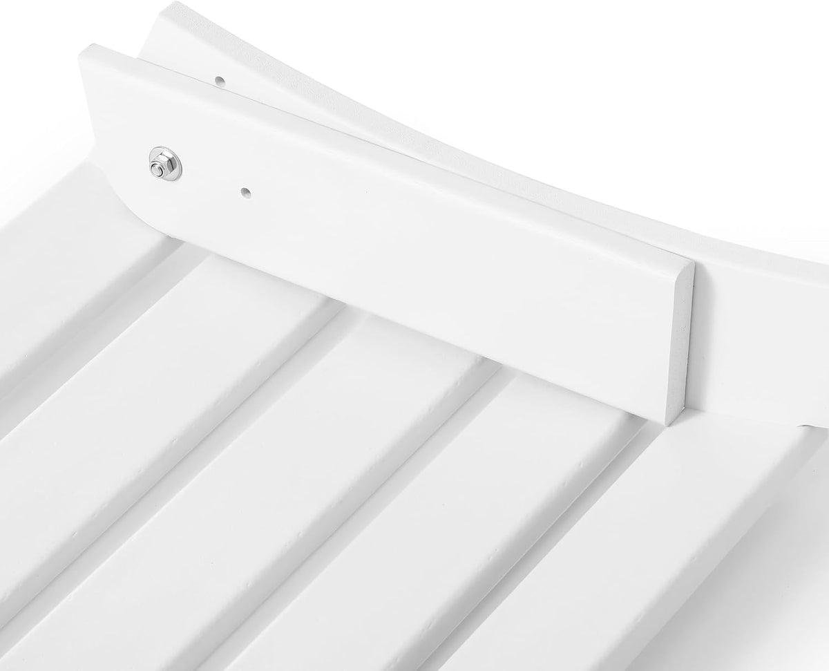 WestinTrends Outdoor Patio Adirondack Ottoman Foot Rest, All Weather Poly Lumber Foot Stool for Adirondack Chair, Widely Used for Outside Porch Pool Lawn Backyard, White