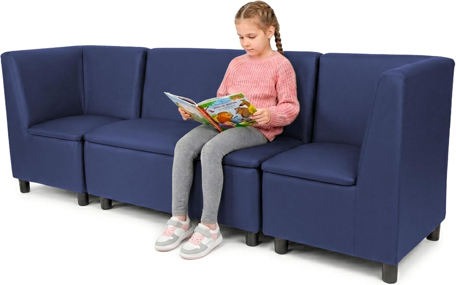 FDP Kid Comfort Collective Modular Corner Chairs with Sofa, 3-Piece Set - Navy