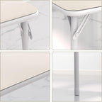 VECELO 34'' Folding Card Table Square with Soft Padded Tabletop, Portable for Dining Room, Parties, Games, Puzzles, Cream & Beige