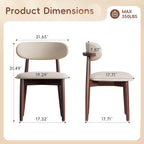 Wood Dining Chairs Set of 2, Modern Kitchen Chair, Upholstered Dining Chair with Ergonomic Backrest and Non-Slip Foot Pads, Farmhouse Dining Chairs Very Strong (Beige)
