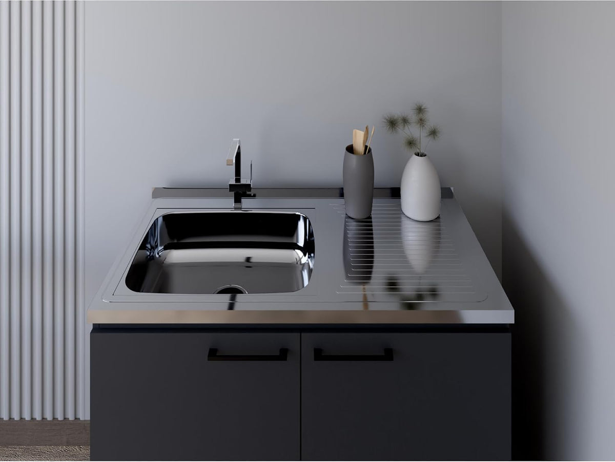 Utility Sink Cabinet Burwood, Kitchen, Black