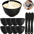 12Pcs Silicone Facial Mask Bowl DIY Face Mask Mixing Bowl for Home Salon Spa Face Skin Applicator Bowl with Stir Sticks, Black
