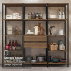 Madesa Kitchen Pantry Storage Rack with 2 Drawers and Open Shelves 74" L Multiuse Modular Cabinet for Kitchen Organization - Black/Brown