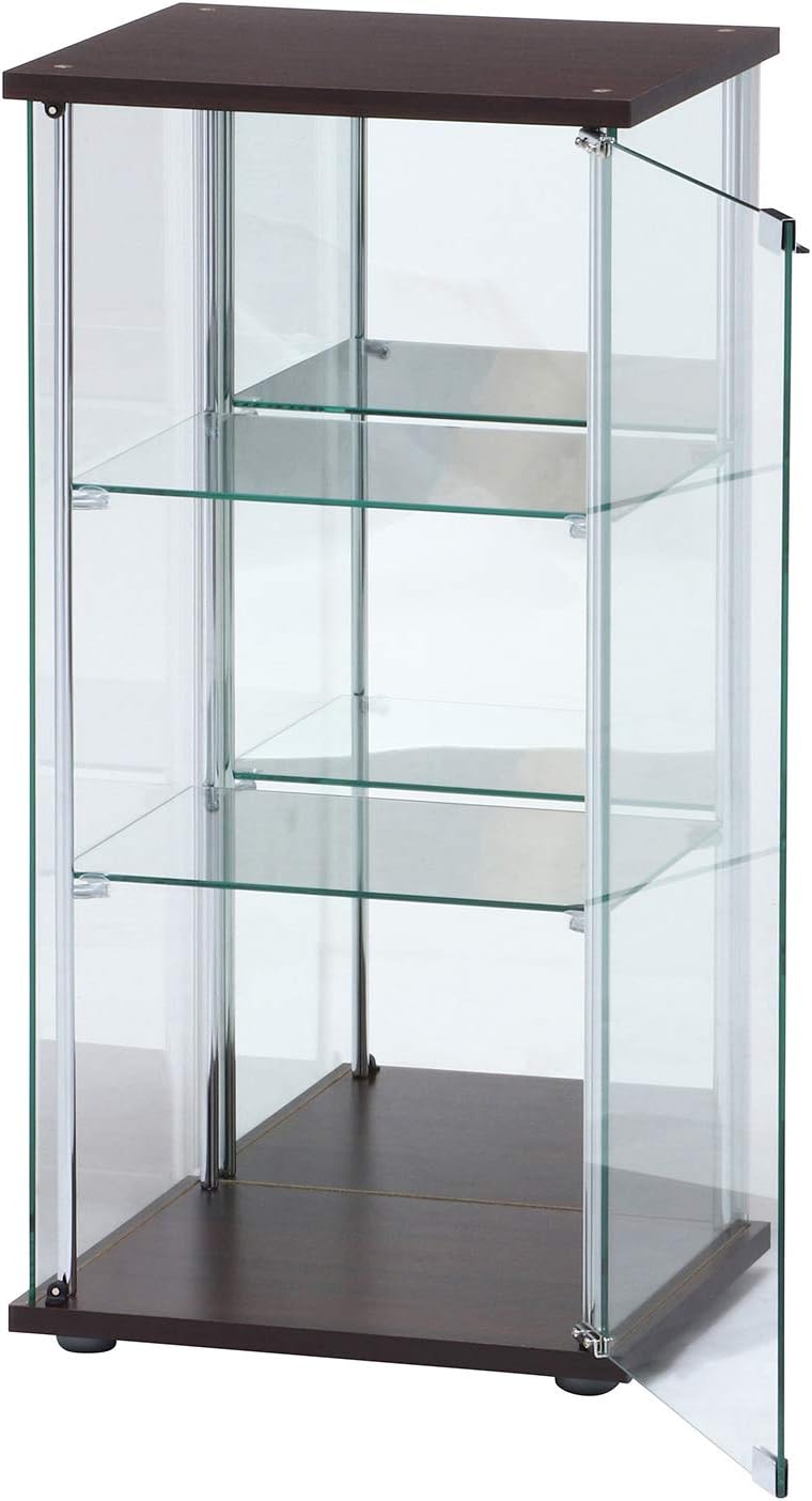 Fuji Boeki 97336 Collection Case, Figure Case, 3 Tiers, Width 16.7 x Depth 14.4 x Height 33.9 inches (42.5 x 36.5 x 86 cm), Brown, Tempered Glass, Rear Mirror, Assembly Required