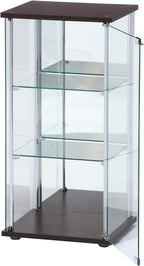 Fuji Boeki 97336 Collection Case, Figure Case, 3 Tiers, Width 16.7 x Depth 14.4 x Height 33.9 inches (42.5 x 36.5 x 86 cm), Brown, Tempered Glass, Rear Mirror, Assembly Required