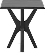 Kate and Laurel Yates Mid-Century Modern Wooden Rectangle Side Table, 22 x 18 x 25, Black, Transitional Rectangular End Table with Geometric X-Design for Use as Bedroom Black Night Stand
