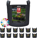 JERIA 12-Pack 30 Gallon, Vegetable/Flower/Plant Grow Bags, Aeration Fabric Pots with Handles (Black), Come with 12 Pcs Plant Labels