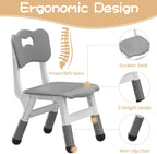 Kids Table and Chairs Set Height Adjustable Table and 6 Chairs for Toddlers | 120*60 cm Graffiti Table | Non-slip Caps | Ergonomic Chair | Rounded Corners | Suitable for Daycare, Classrooms, Home