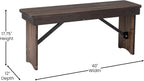 Taylor & Logan Ingles 40'' x 12'' Mahogany Solid Pine Folding Farm Bench