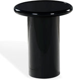 SAFAVIEH Couture Collection - Lolita Black Concrete Accent Table, Modern Round Top Side Table, High Gloss Finish, Fully Assembled (SFV2622A)