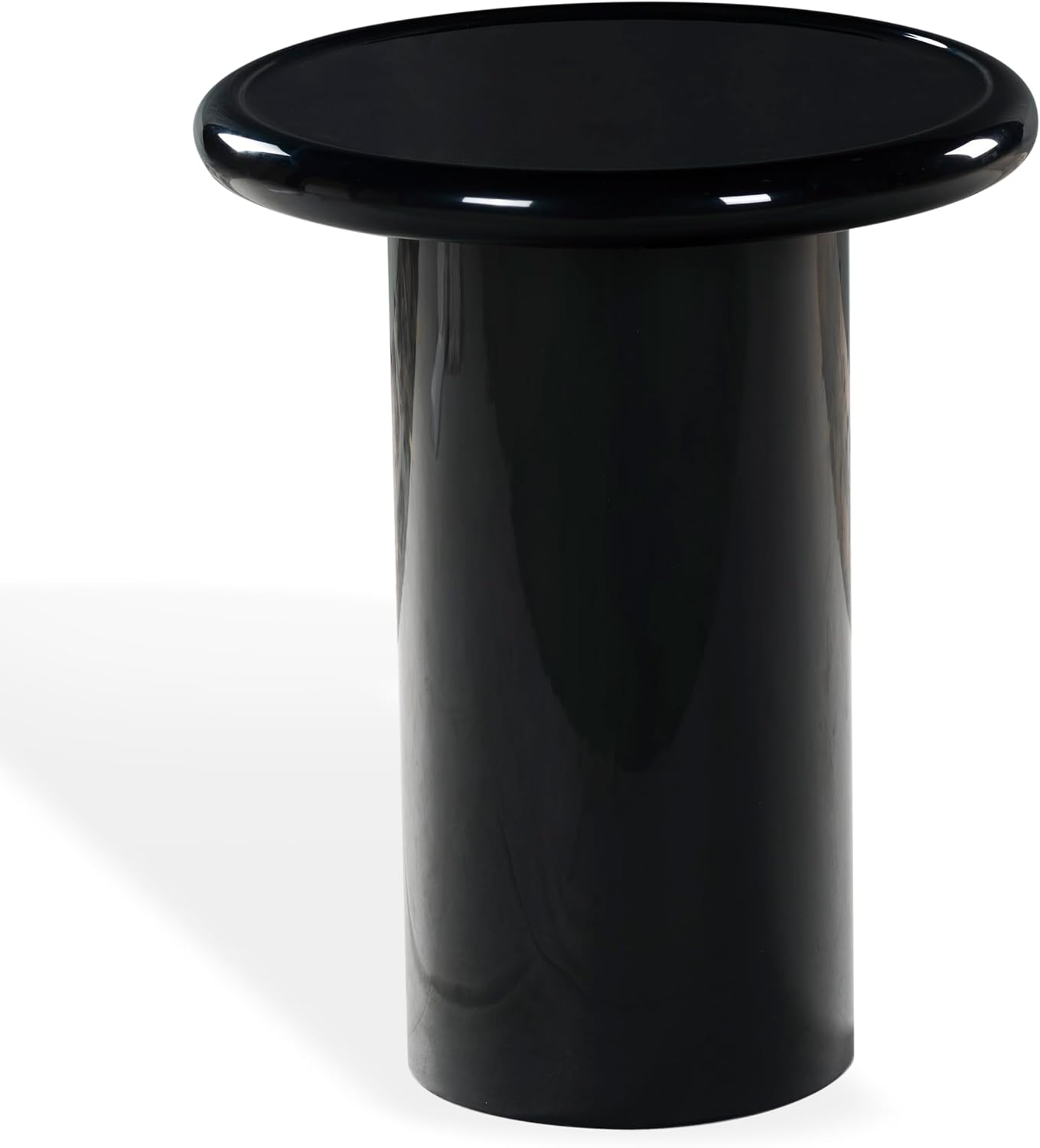 SAFAVIEH Couture Collection - Lolita Black Concrete Accent Table, Modern Round Top Side Table, High Gloss Finish, Fully Assembled (SFV2622A)