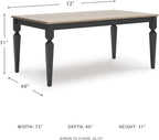 Signature Design by Ashley Mendinfort Casual Mango Wood Dining Table, Light Brown & Black