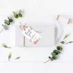 Andaz Press 100-Pack Personalized Thank You Tags with Bakers Twine, Pink Peonies Custom Cardstock Wedding Gift Tags 2 x 3.75-Inches