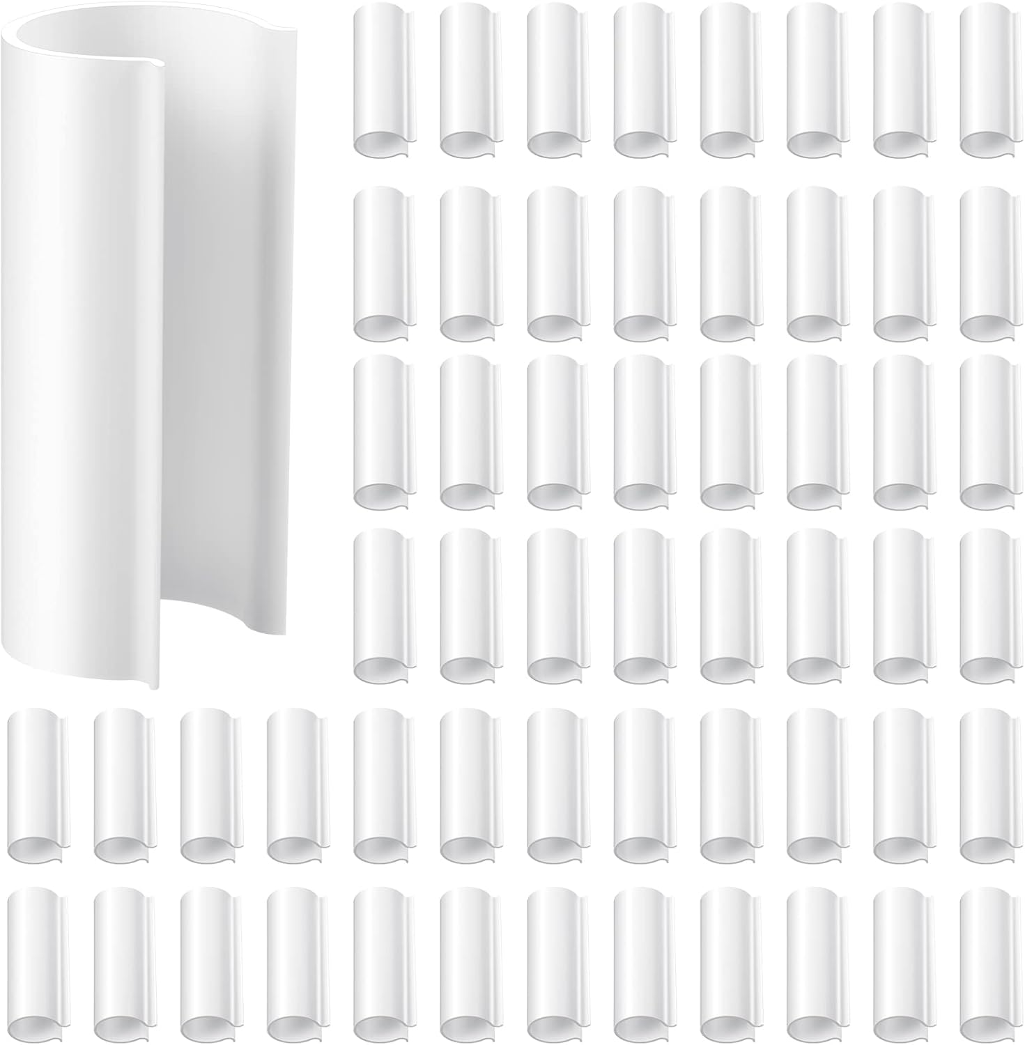 Jetec 128 Pieces PVC Pipe Clips Covers 2.4 Inches Long Greenhouse Clamps for Netting for Greenhouses Garden Shelters Bird Protection(For 1 Inch PVC Pipe,White)