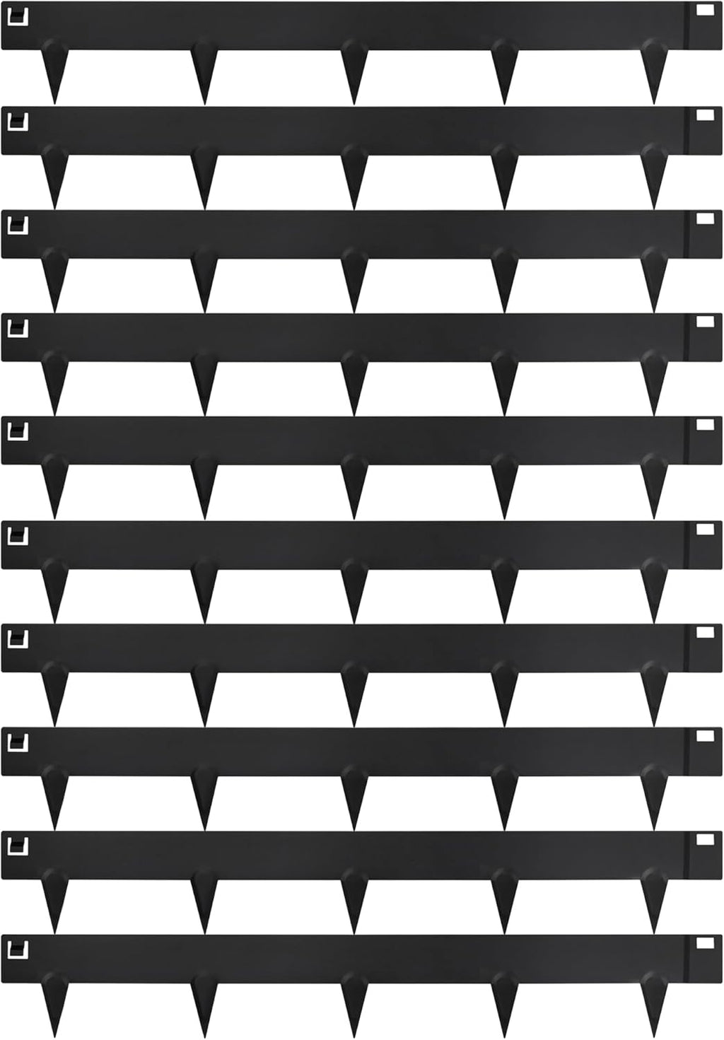 Worth Garden 10-Pack (34Ft Total) Galvanized Steel Landscape Lawn Edging - 6 in. H Bendable Metal Strips - Hammer-in 18-Gauge Flexible Black Edging Border - Yard Pathway Divider - Buckle Connection