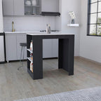 Kitchen Island with 3-Side Shelves, Multicolor, Engineered Wood | Multicolor kitchen island with 3 side shelves for storage and meal prep