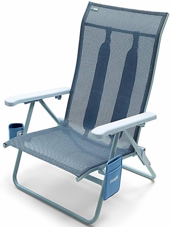 Shibumi Shade | Portable Beach Chair for Adults | Anti-Rust Marine Grade Frame | 300lb Capacity | Padded Backpack Straps | Weighs 8 Pounds | Breathable Fabric