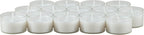 Stonebriar 96 Count White Unscented Smokeless Long Burning Clear Cup Tea Light Candles with 6 to 7 Hour Burn Time